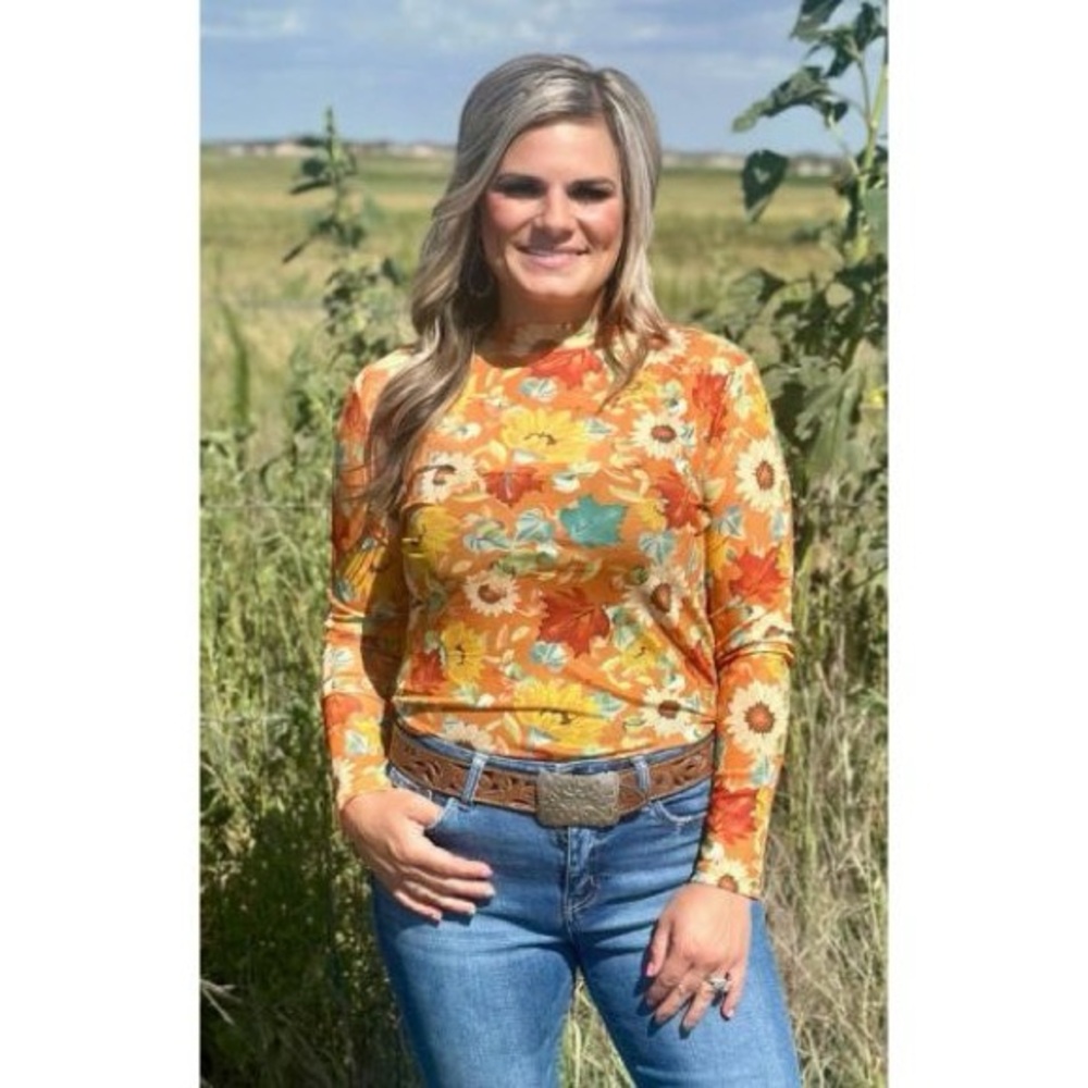 BRAND NEW WITH TAGS Blissfully Blessed Sunflower Mesh Top